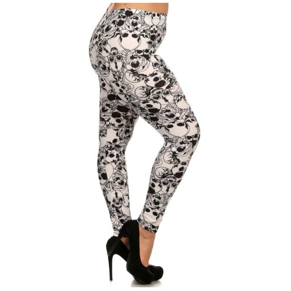White Layers of Skulls Leggings - Picture 2 of 5